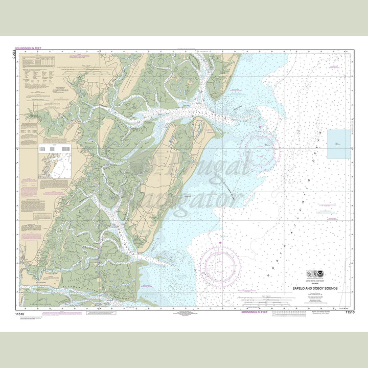 Archival NOAA nautical chart Sapelo – and Doboy Sounds.