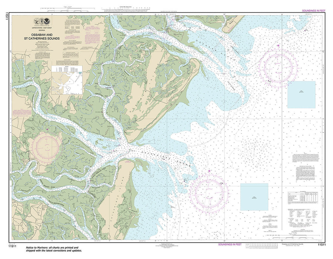 Archival NOAA nautical chart 11511 – Wall Chart.