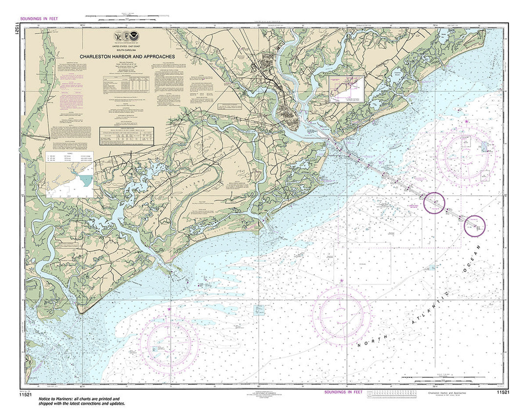 Archival NOAA nautical chart Charleston – Habor and Approaches.