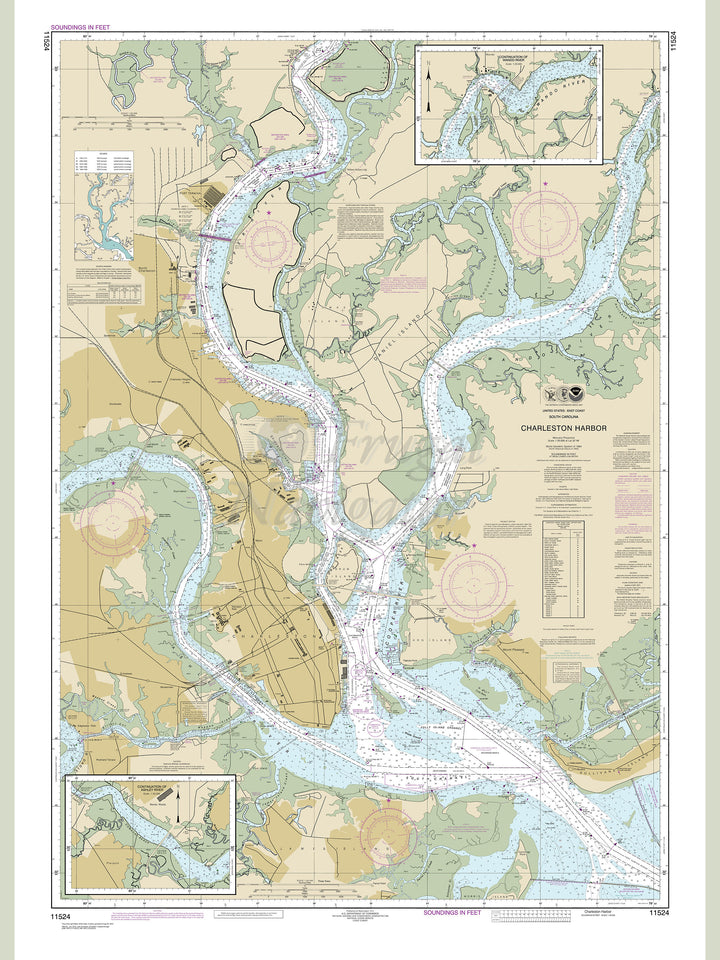 Archival NOAA nautical chart Charleston – Harbor.