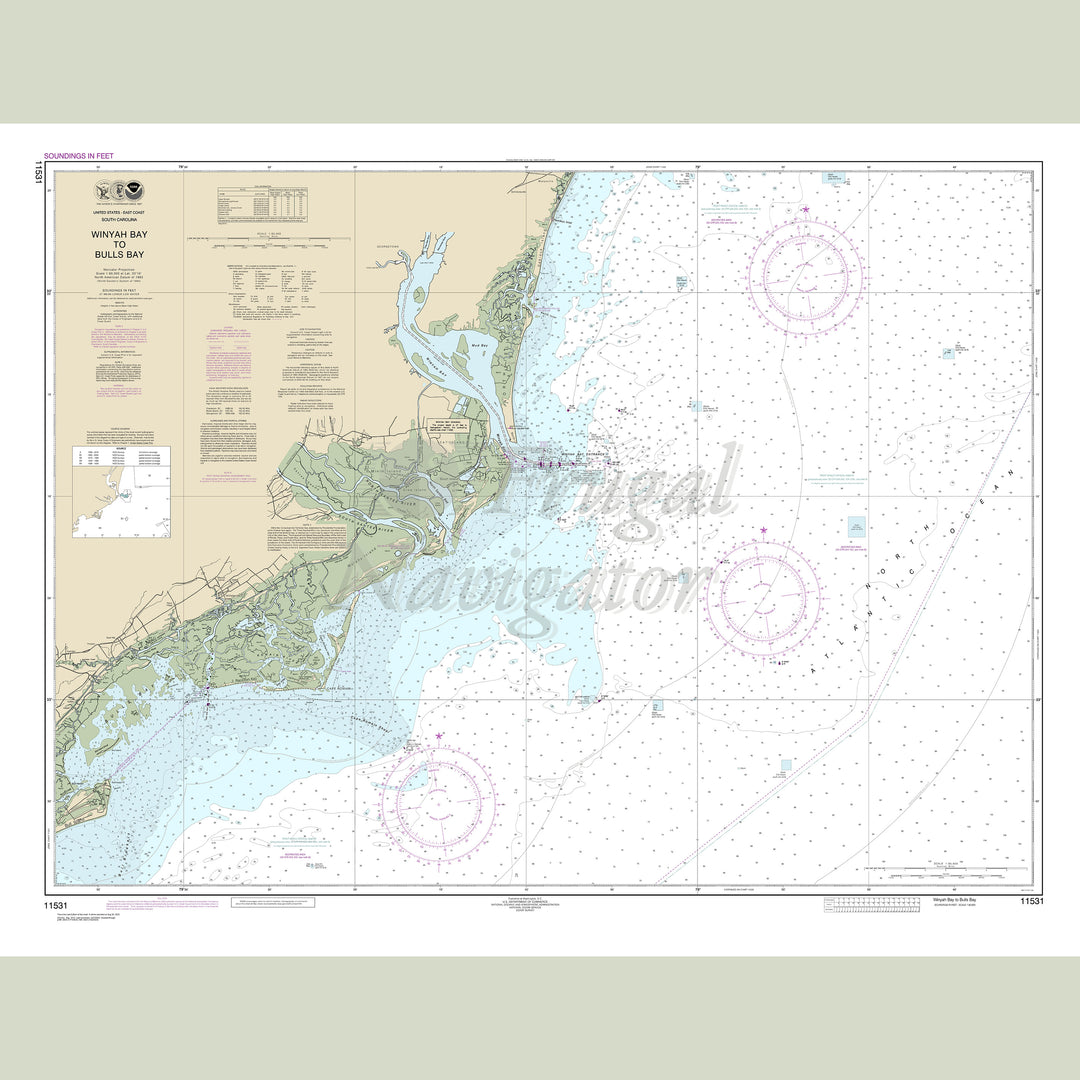 Archival NOAA nautical chart Winyah – Bay to Bulls Bay.