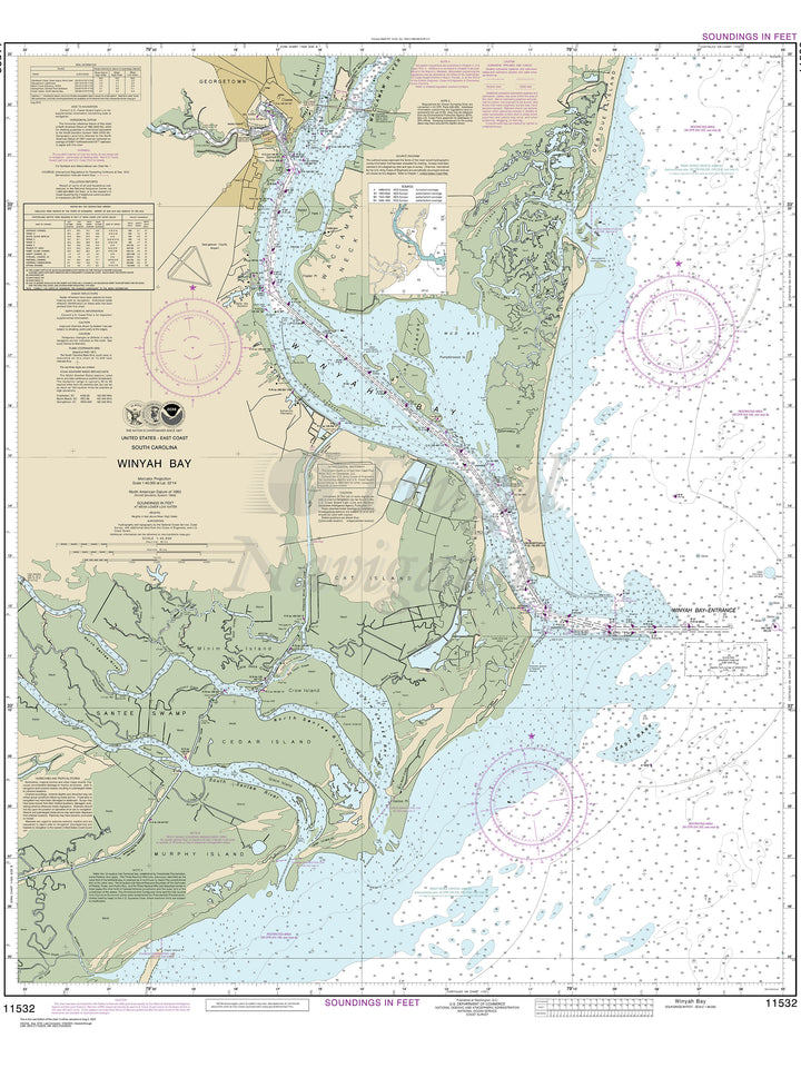Archival NOAA nautical chart Winyah – Bay.