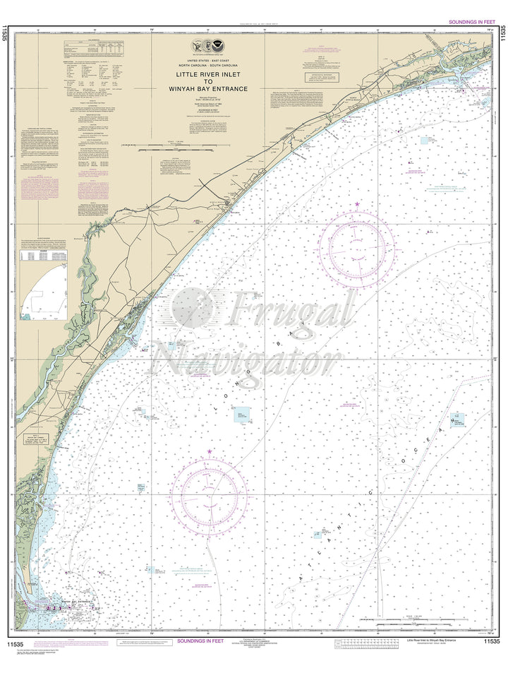 Archival NOAA nautical chart Little – River lnlet to Winyah Bay Entrance.
