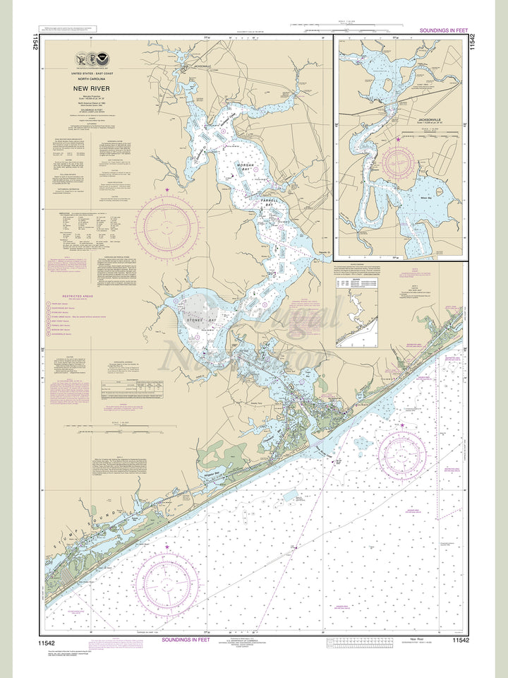 Archival NOAA nautical chart New – River;Jacksonville.