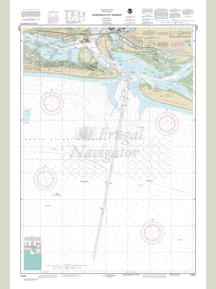 Archival NOAA nautical chart Morehead – City Harbor.