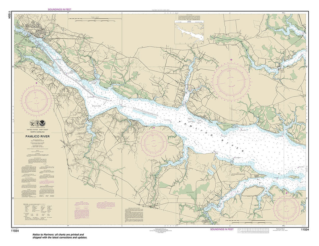 Archival NOAA nautical chart 11554 – Wall Chart.