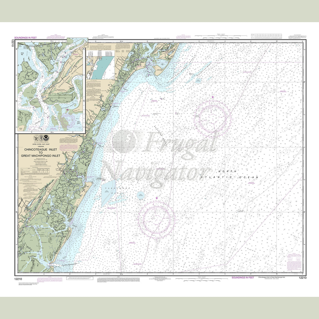 Archival NOAA nautical chart Chincoteague – Inlet to Great Machipongo Inlet.