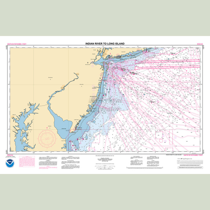 Official NOAA nautical chart 12213 – Indian River to Long Island.