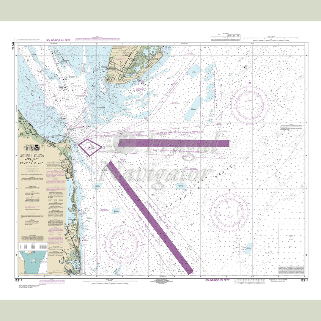 Archival NOAA nautical chart Cape – May to Fenwick Island.