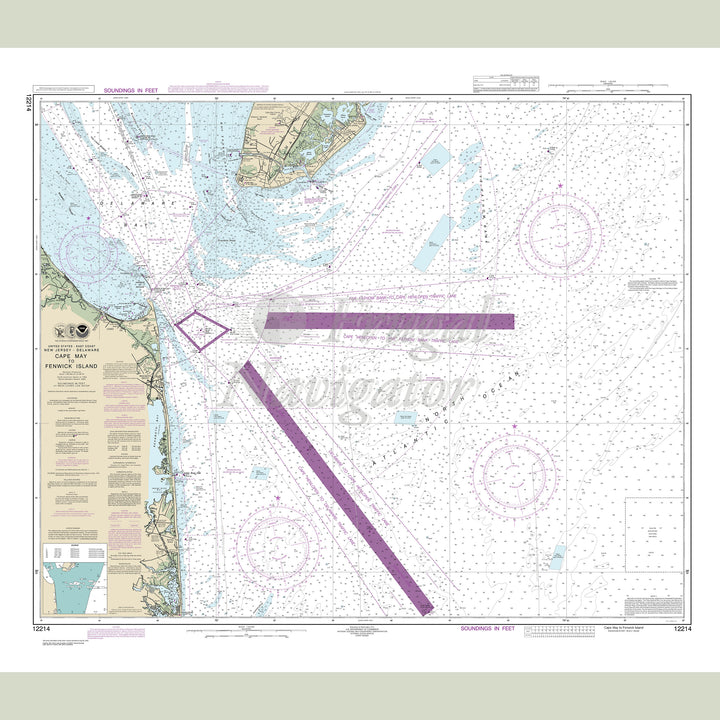 Archival NOAA nautical chart Cape – May to Fenwick Island.