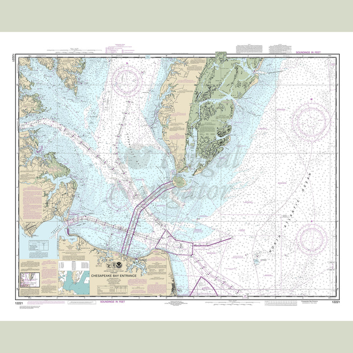 Archival NOAA nautical chart Chesapeake – Bay Entrance.