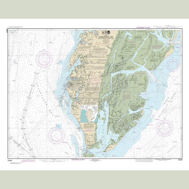 Archival NOAA nautical chart Chesapeake – Bay Cape Charles to Wolf Trap.