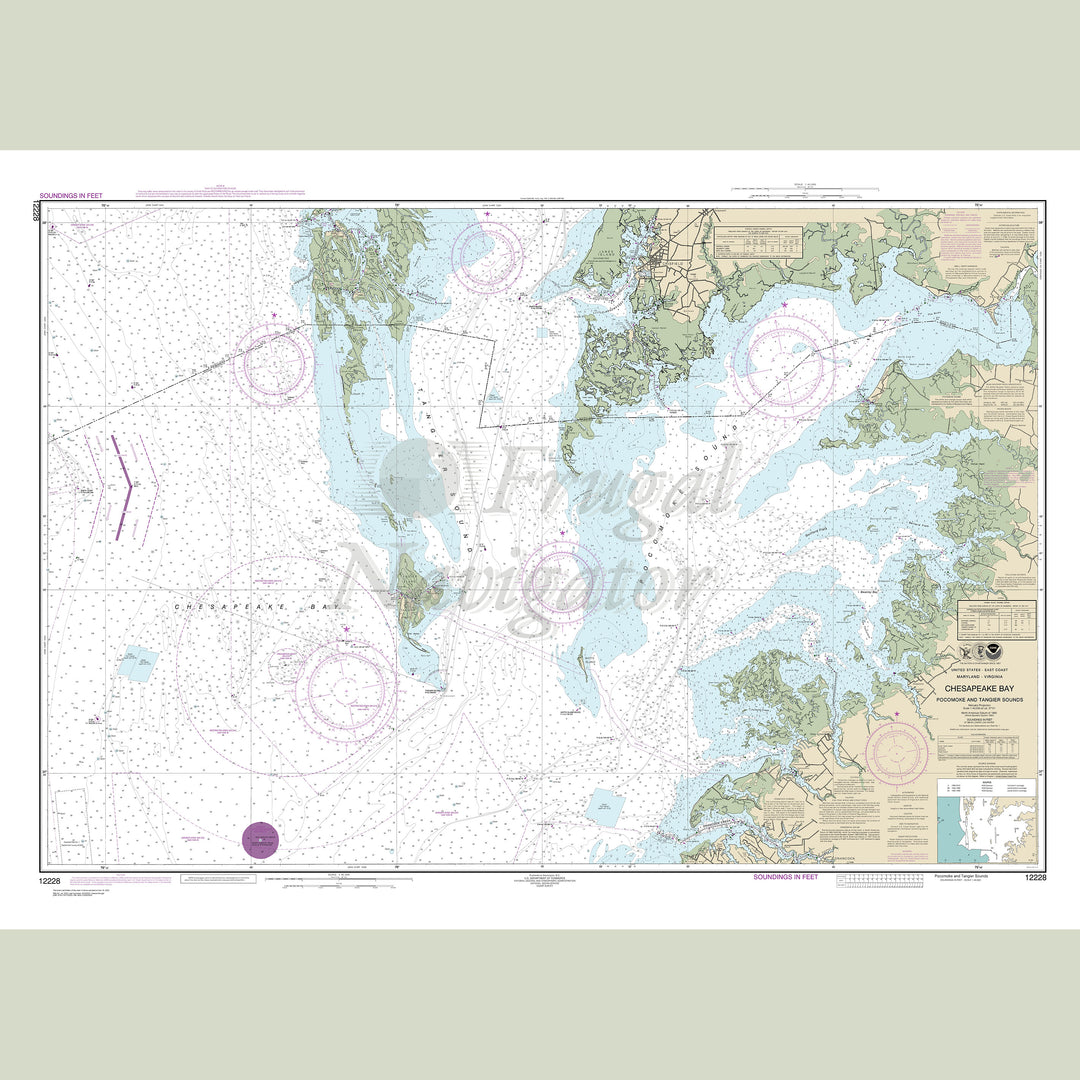 Archival NOAA nautical chart Chesapeake – Bay Pocomoke and Tangier Sounds.