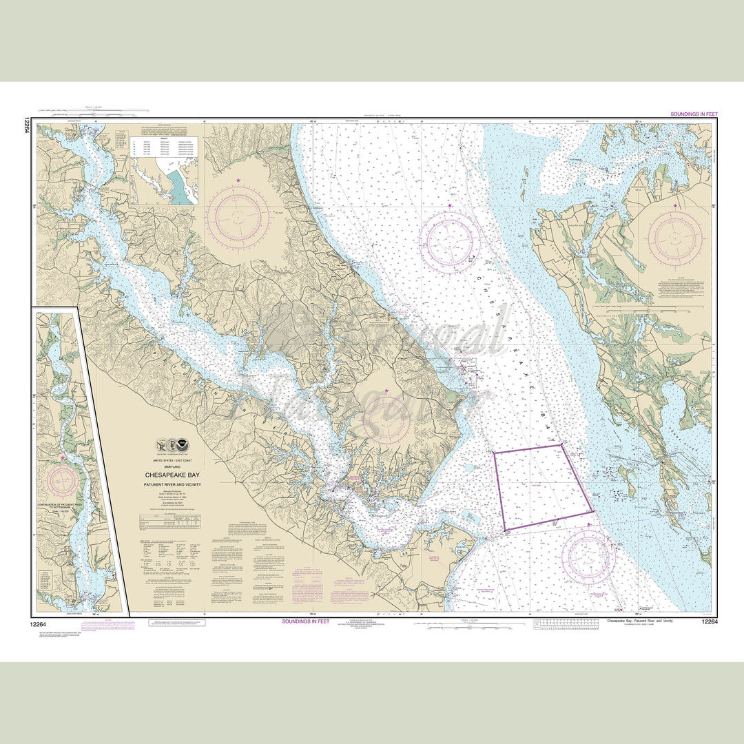Archival NOAA nautical chart Chesapeake – Bay Patuxent River and Vicinity.