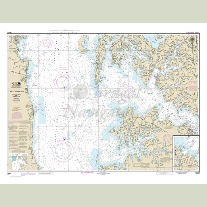 Archival NOAA nautical chart Chesapeake – Bay Choptank River and Herring Bay; Cambridge.