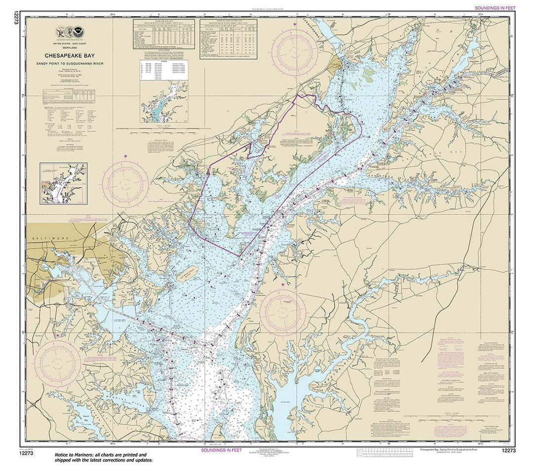 Archival NOAA nautical chart 12273 – Wall Chart.