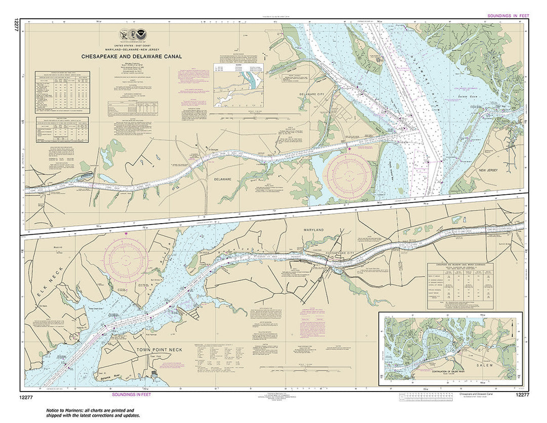 Archival NOAA nautical chart 12277 – Wall Chart.