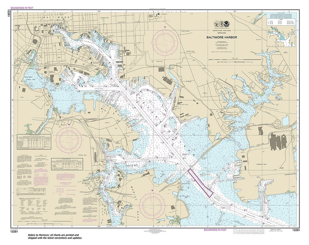 Archival NOAA nautical chart 12281 – Wall Chart.