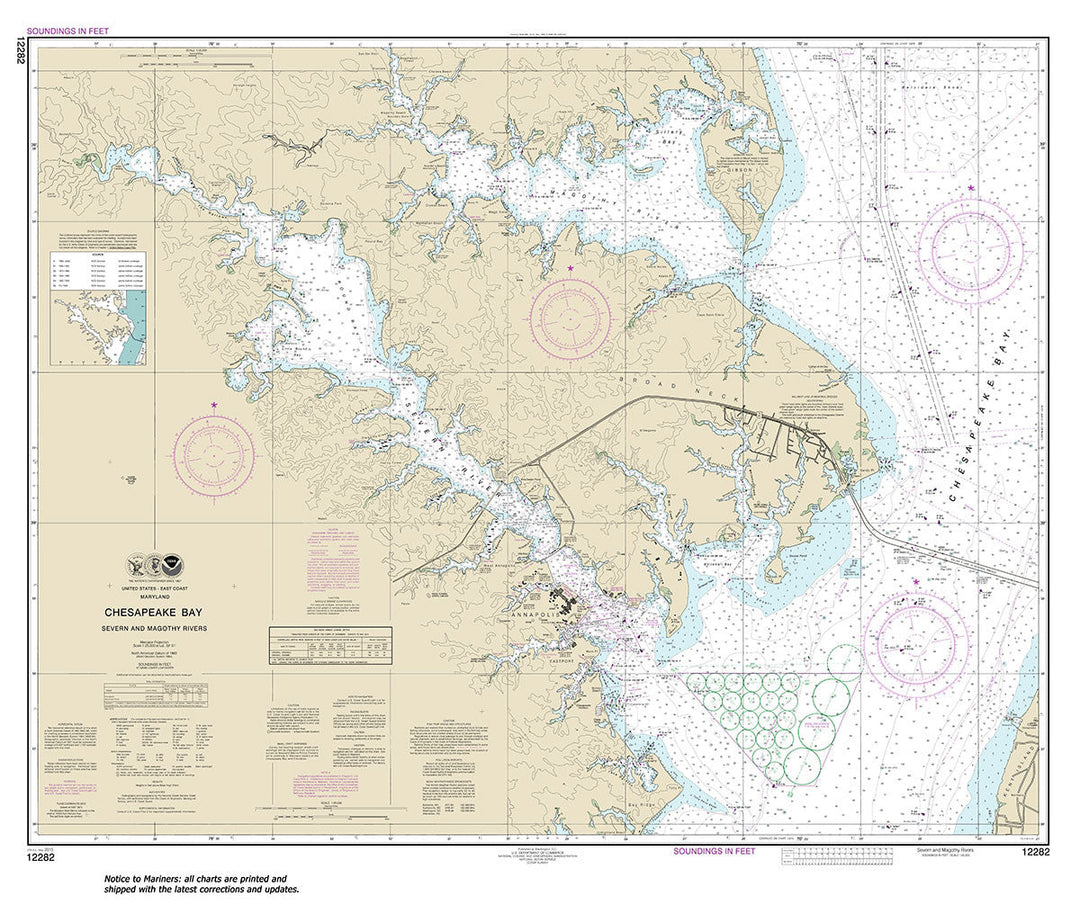 Archival NOAA nautical chart 12282 – Wall Chart.