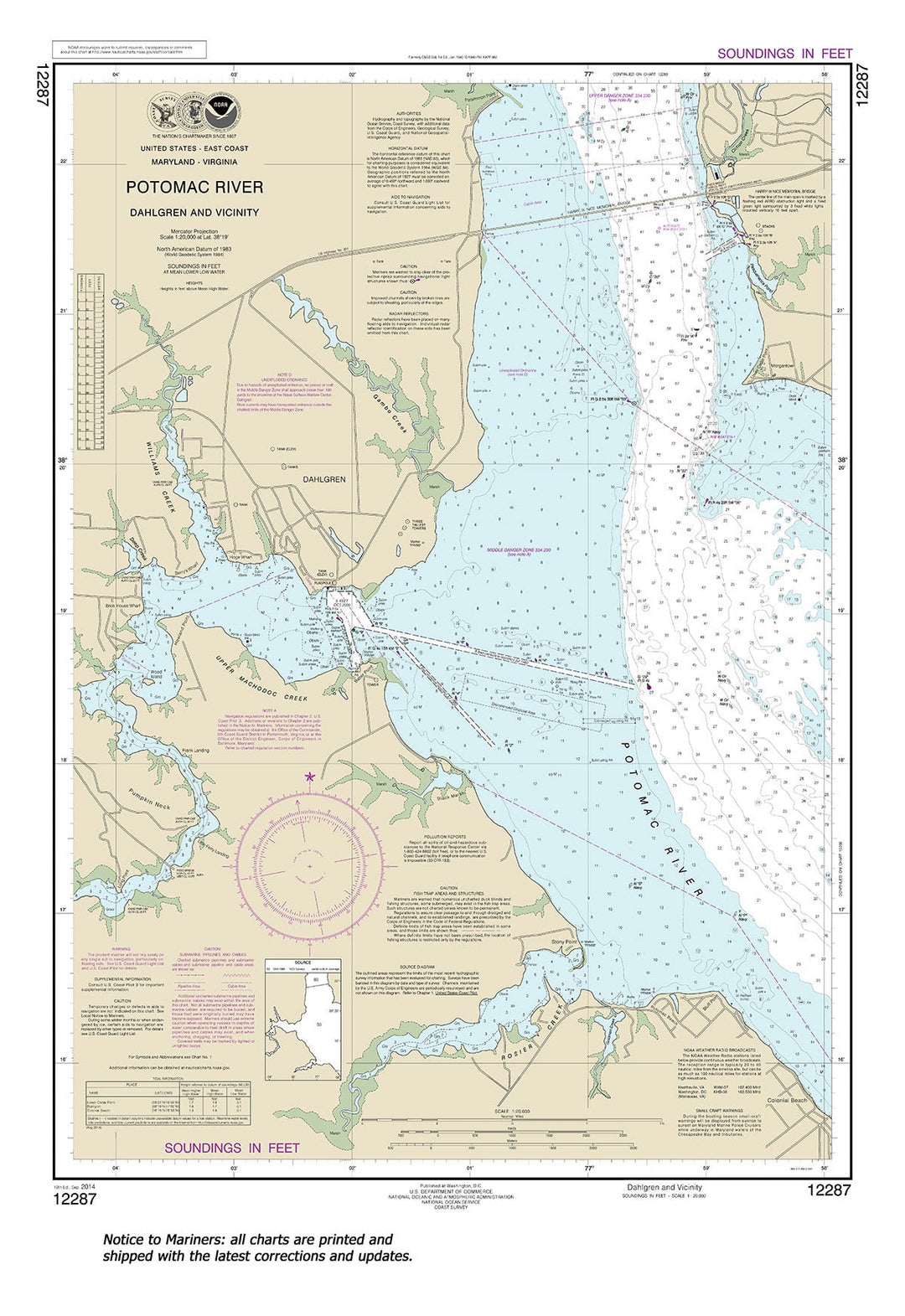 Archival NOAA nautical chart 12287 – Wall Chart.
