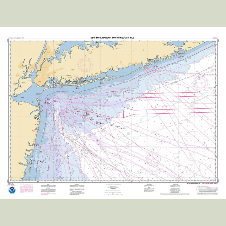 Official NOAA nautical chart 12301 – New York Harbor to Shinnecock Inlet.