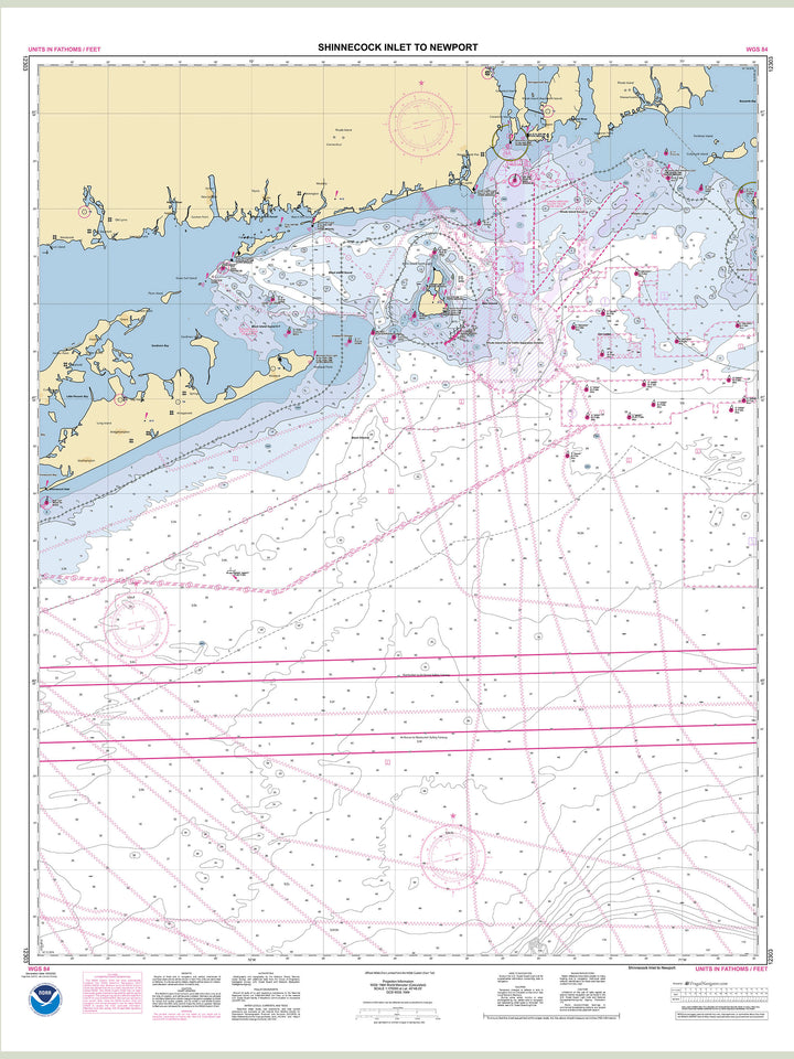 Official NOAA nautical chart 12303 – Shinnecock Inlet to Newport.
