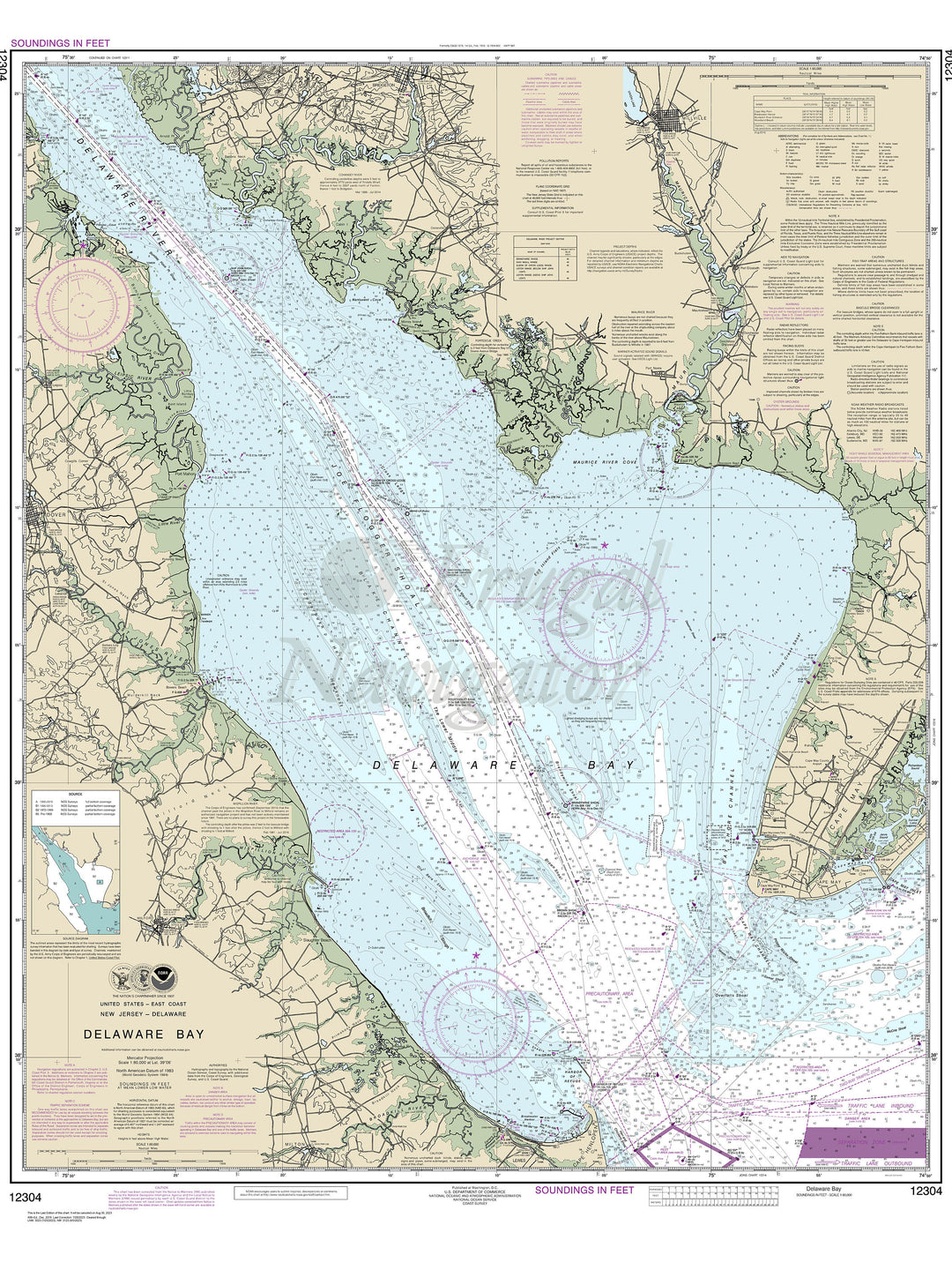 Archival NOAA nautical chart Delaware – Bay.