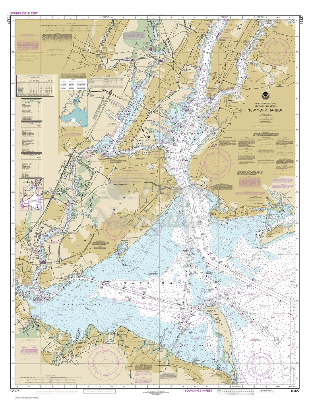Archival NOAA nautical chart New – York Harbor.