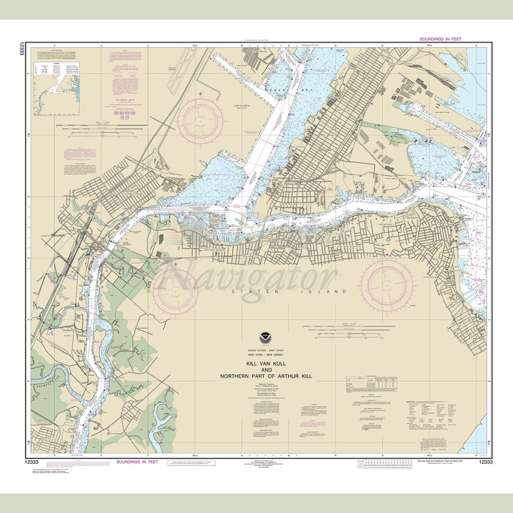 Archival NOAA nautical chart Kill – Van Kull and Northern Part of Arthur Kill.