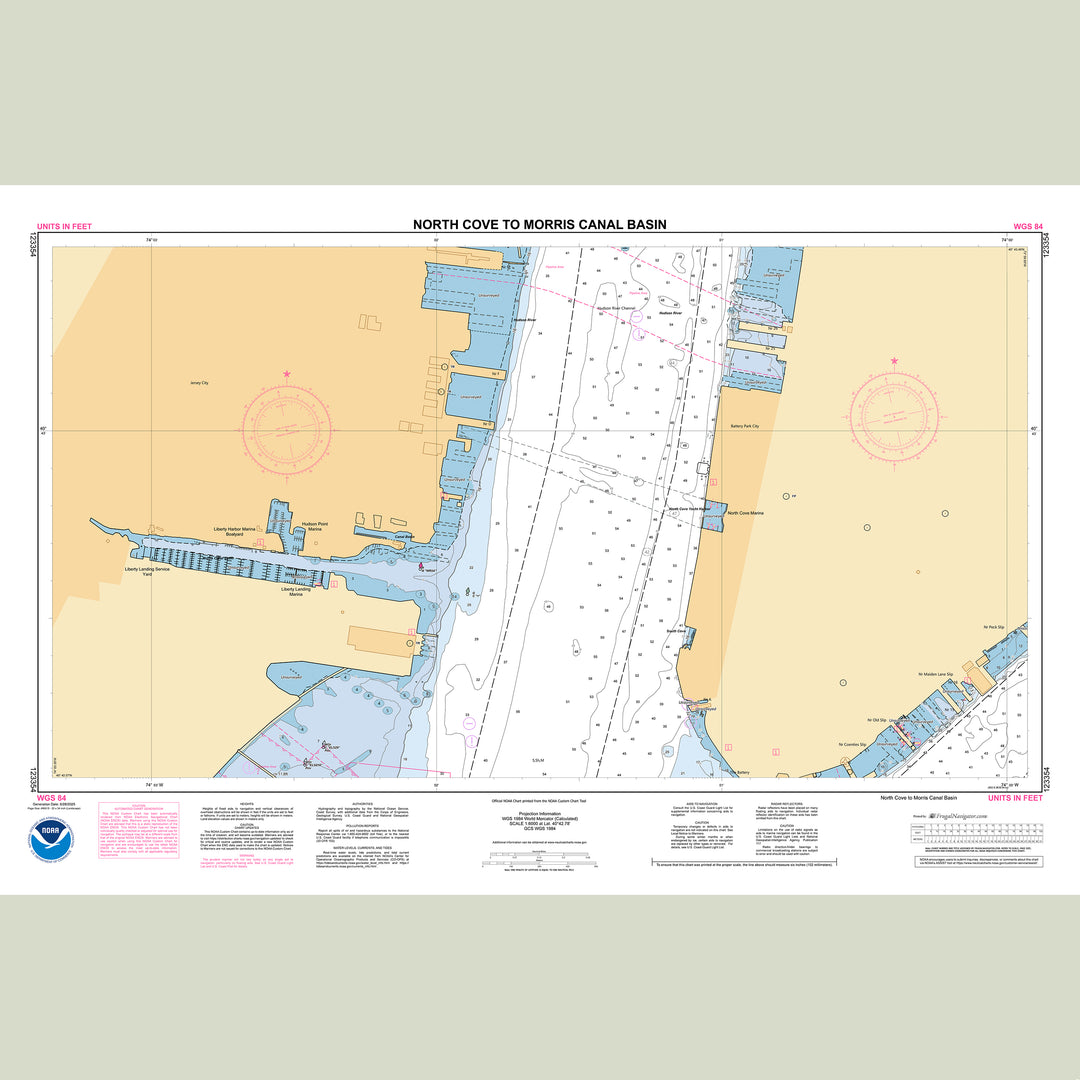 Official NOAA nautical chart 123354 – Hudson River - North Cove to Morris Cove Basin.