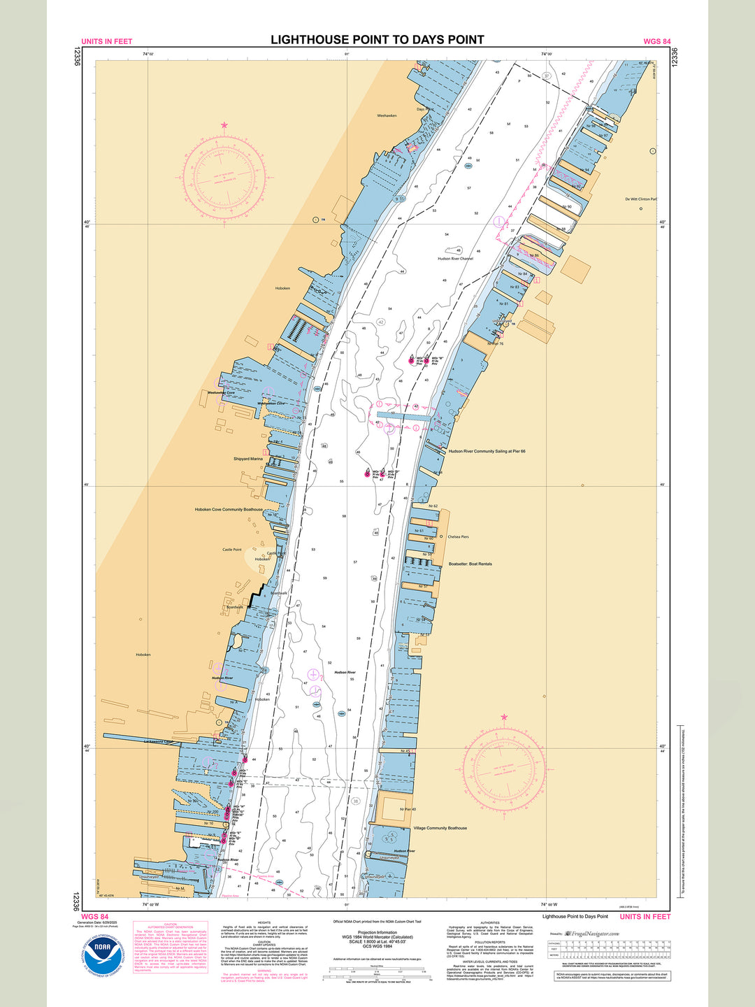Official NOAA nautical chart 12336 – Hudson River - Lighthouse Point to Days Point.