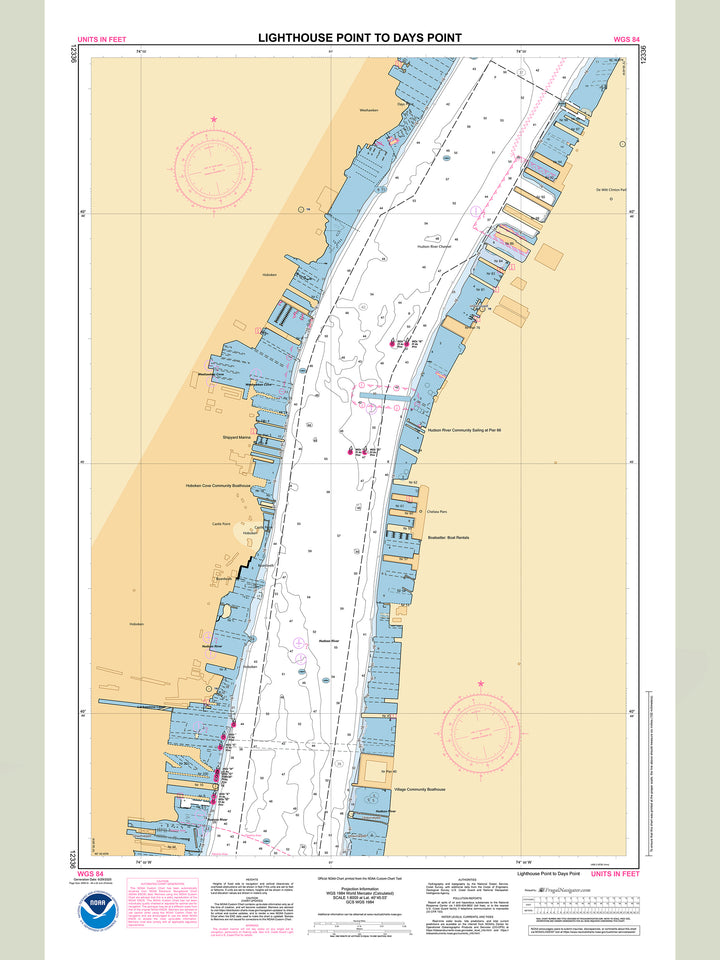 Official NOAA nautical chart 12336 – Hudson River - Lighthouse Point to Days Point.