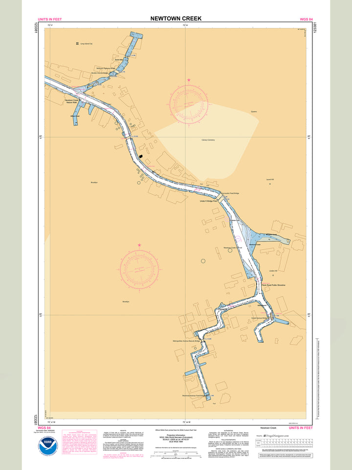 Official NOAA nautical chart 123381 – East River - Newtown Creek.