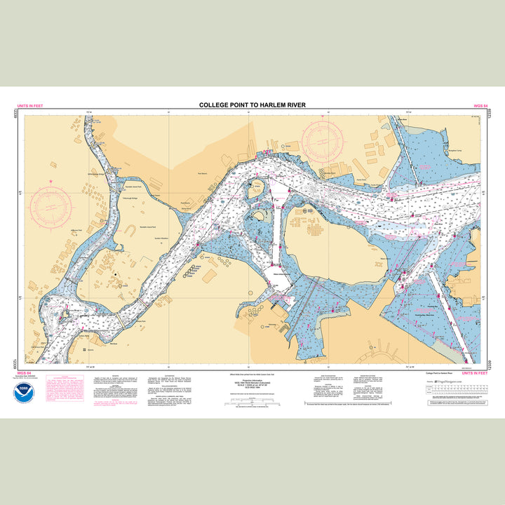 Official NOAA nautical chart 12339 – East River - College Point to Harlem River.