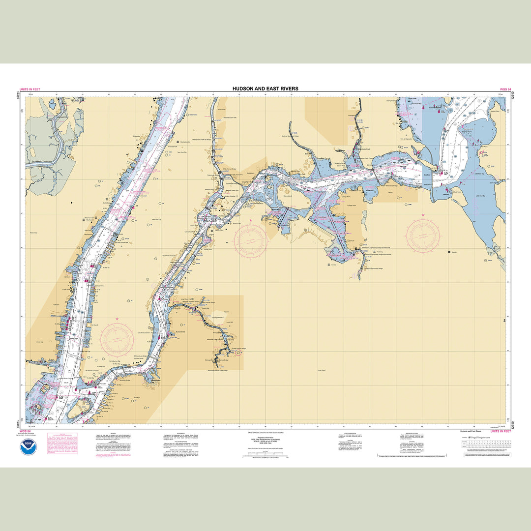 Official NOAA nautical chart 12340 – Hudson and East Rivers.