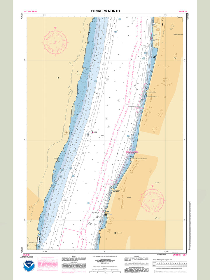 Official NOAA nautical chart 123454 – Hudson River - Yonkers North.