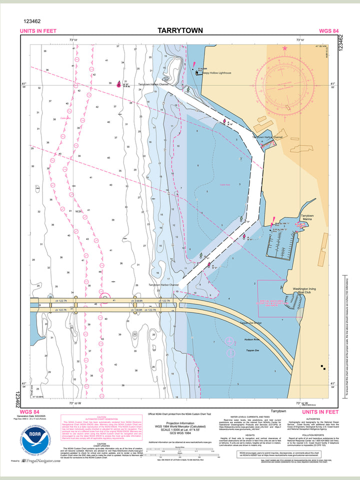 Official NOAA nautical chart 123462 – Hudson River - Tarrytown.