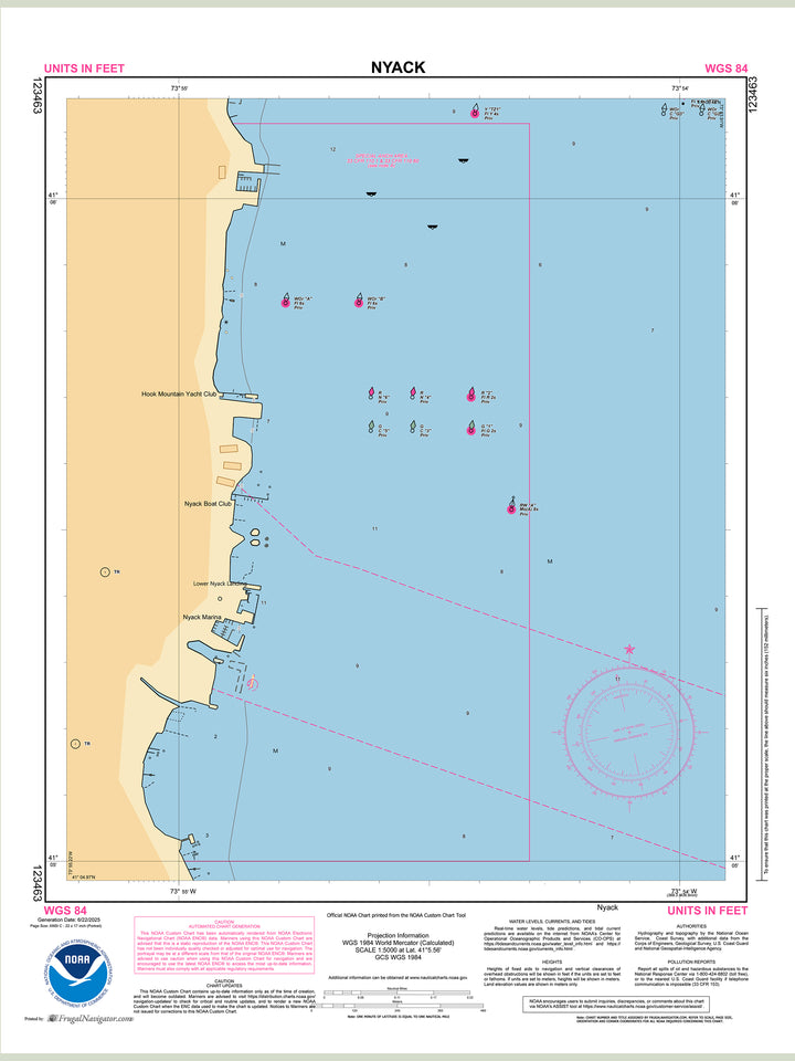 Official NOAA nautical chart 123463 – Hudson River - Nyack.