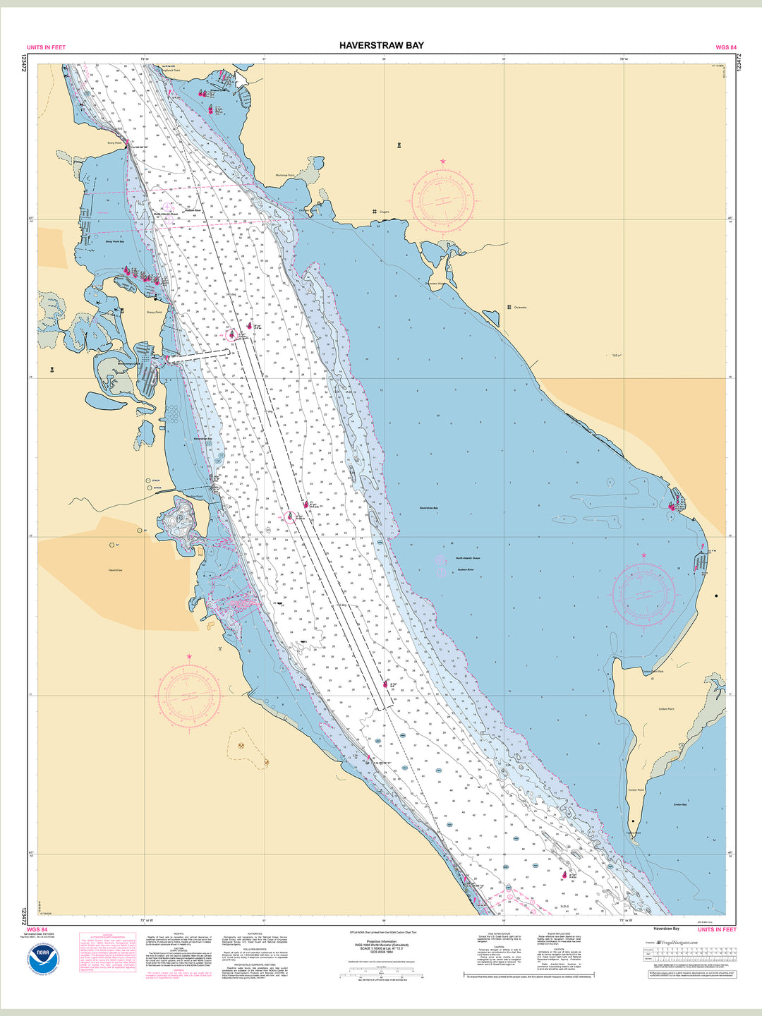 Official NOAA nautical chart 123472 – Hudson River - Haverstraw Bay.