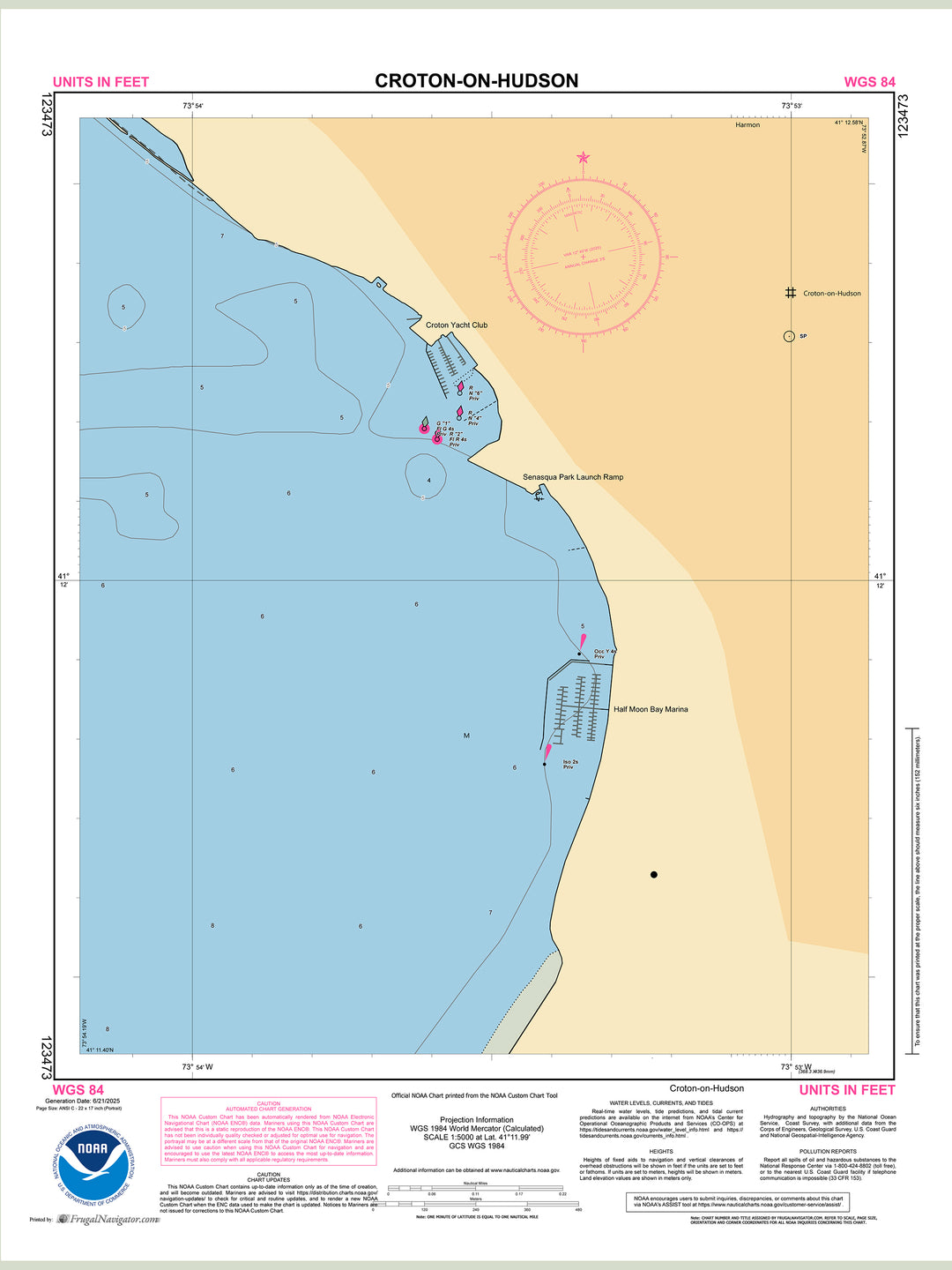Official NOAA nautical chart 123473 – Hudson River - Croton-on-Hudson.