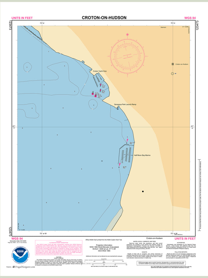 Official NOAA nautical chart 123473 – Hudson River - Croton-on-Hudson.