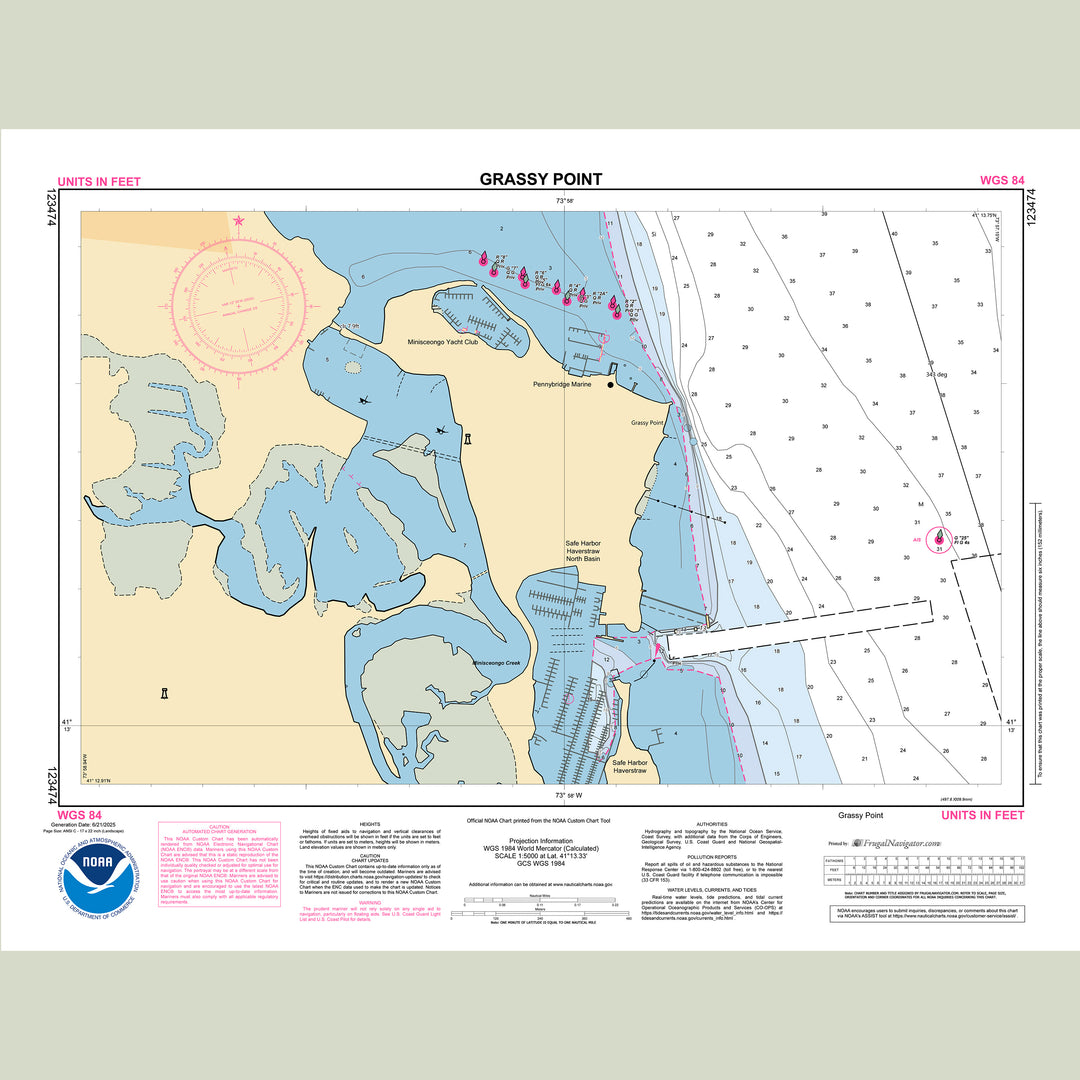 Official NOAA nautical chart 123474 – Hudson River - Grassy Point.