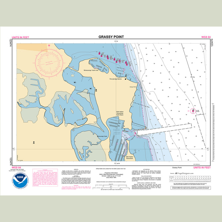 Official NOAA nautical chart 123474 – Hudson River - Grassy Point.