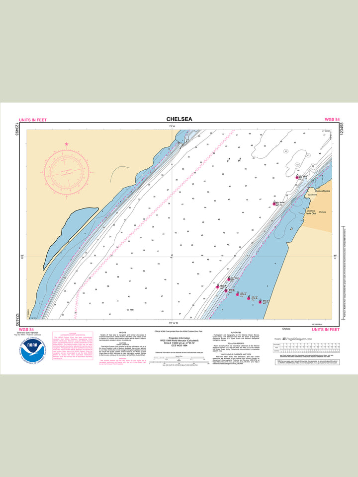 Official NOAA nautical chart 123492 – Hudson River - Chelsea.