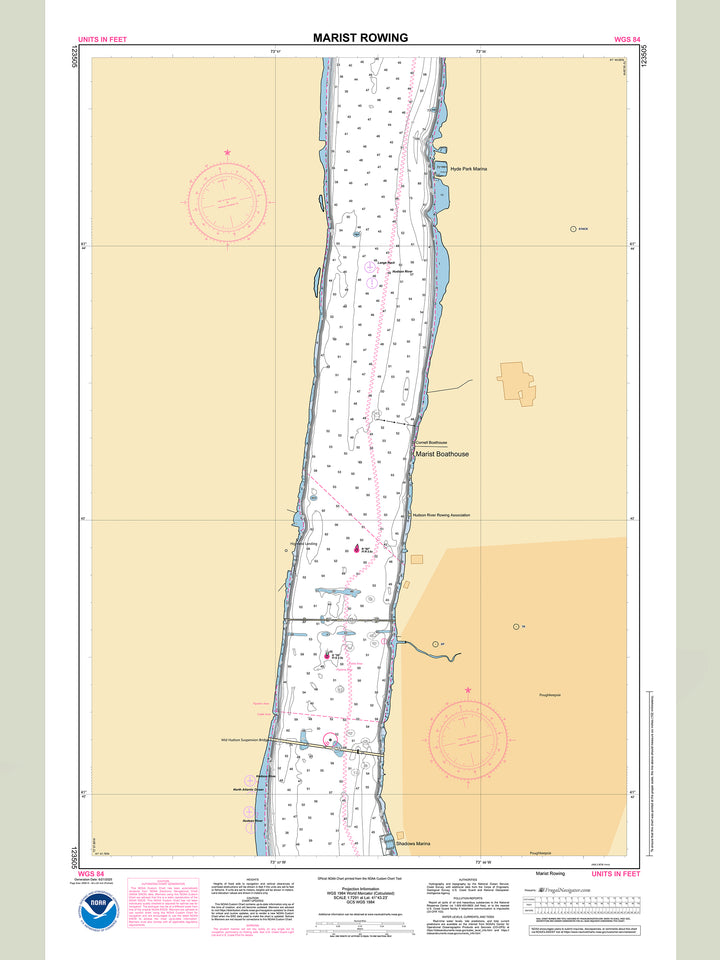 Official NOAA nautical chart 123505 – Hudson River - MARIST ROWING.