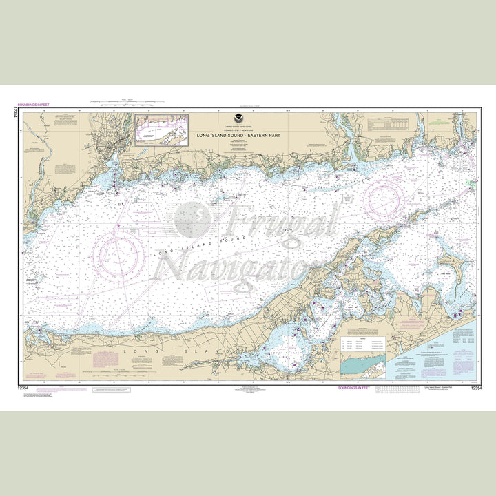 Archival NOAA nautical chart Long – Island Sound Eastern part.