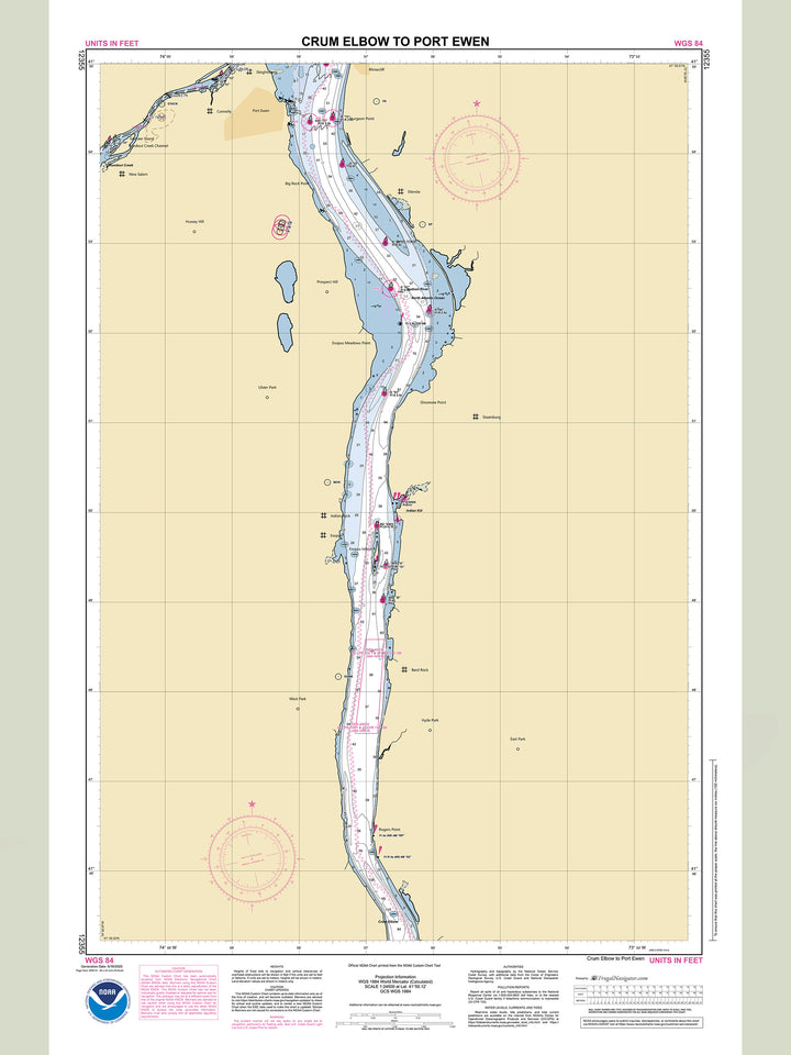 Official NOAA nautical chart 12355 – Hudson River - Crum Elbow to Port Ewen.