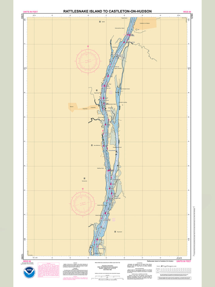 Official NOAA nautical chart 12360 – Hudson River - Rattlesnake Island to Castleton-On_Hudson.