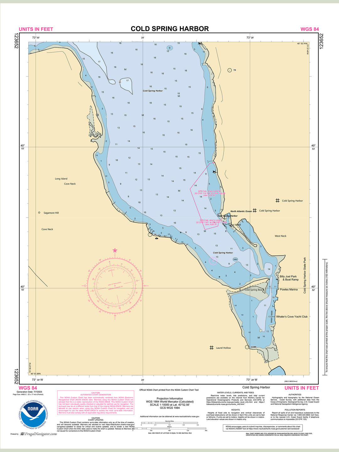 Official NOAA nautical chart 123652 – Cold Spring Harbor.