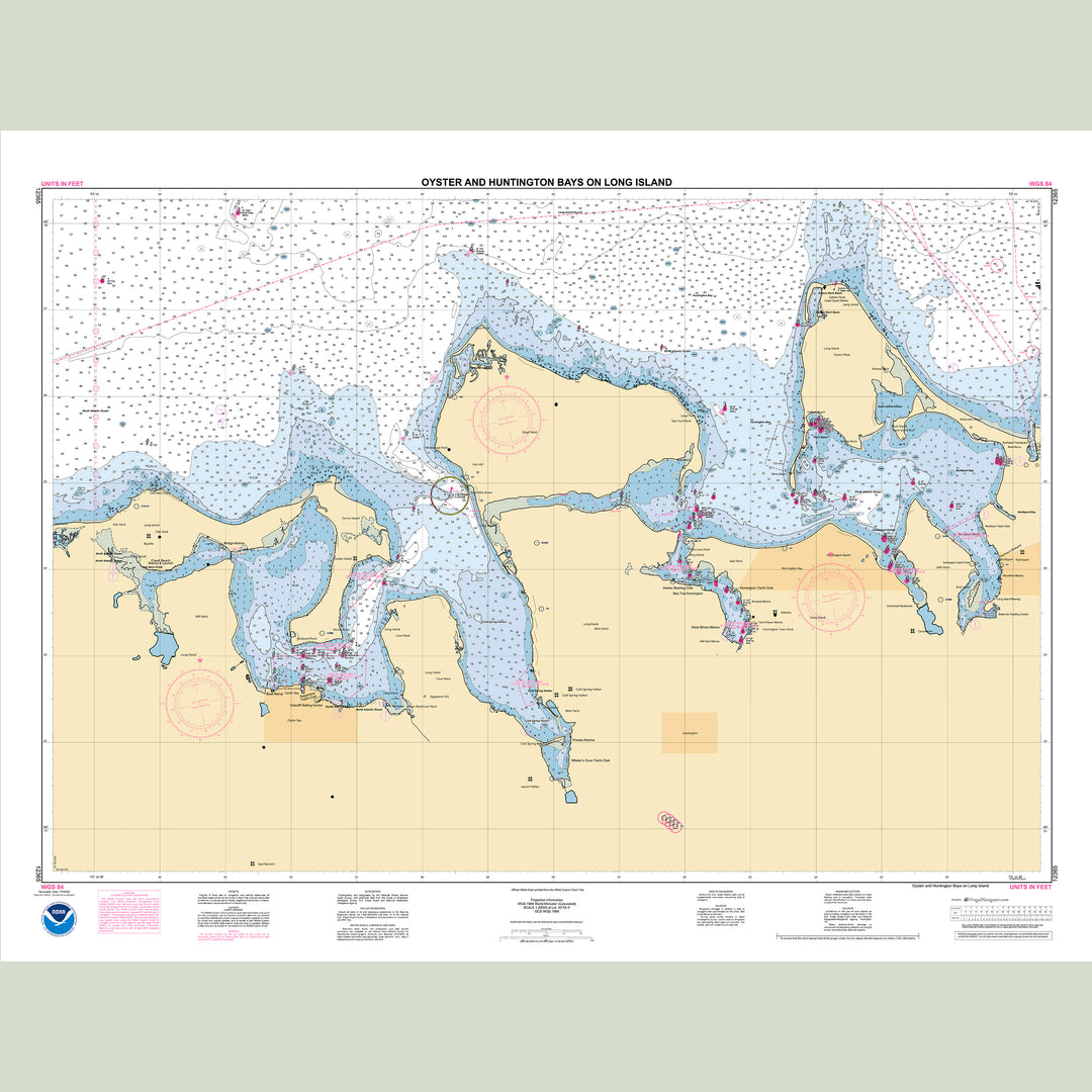 Official NOAA nautical chart 12365 – Oyster and Huntington Bays on Long Island.